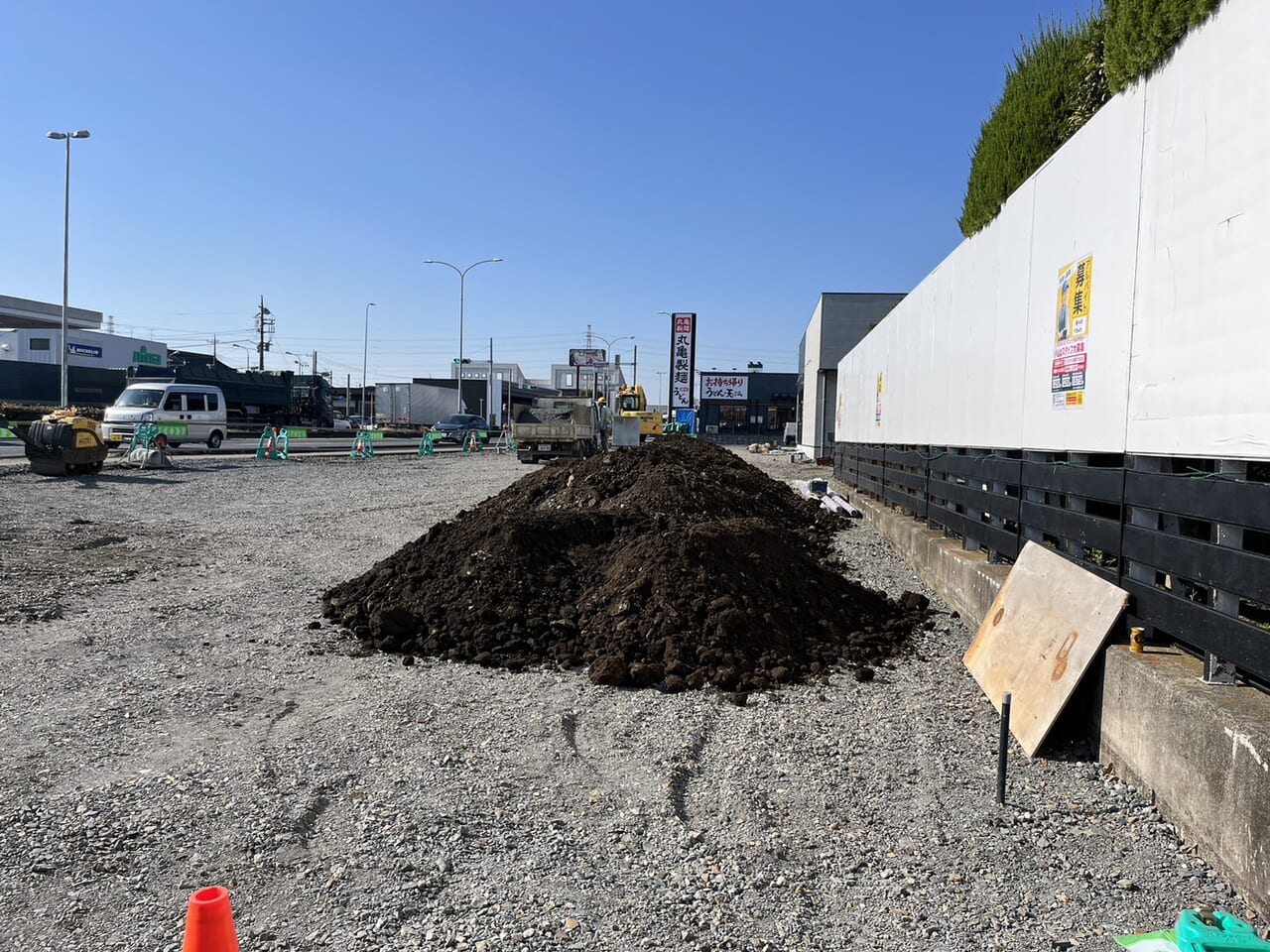 50号沿いで工事をしている松屋のオープン予定地