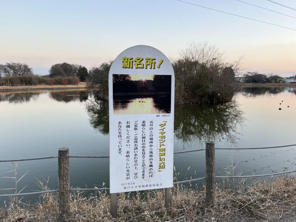 大沼親水公園ダイヤモンド筑波の看板