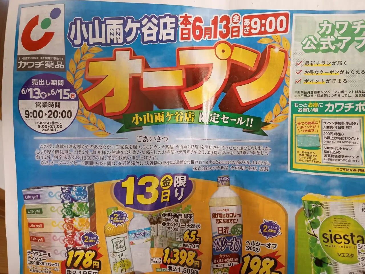 カワチ薬品小山雨ケ谷店がオープン
